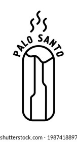 Santo fell, smoke. Flat icon. Black outline on a white background with text.