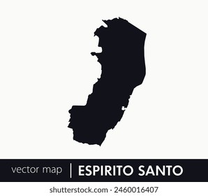 Mapa del estado de Espírito Santo. Unidad federativa de Brasil. Mapa de Vector para cualquier necesidad.	