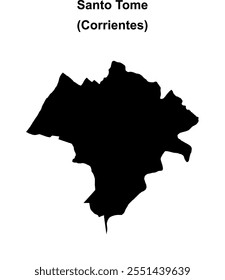 Santo Tome department (Corrientes) blank outline map