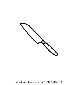 Chef Santoku simple línea delgada icono vectorial