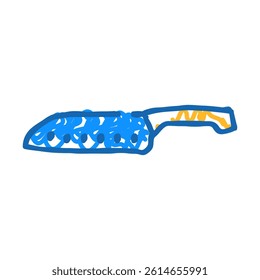 santoku knife doodle icon sketch vector. santoku knife sign. isolated symbol illustration