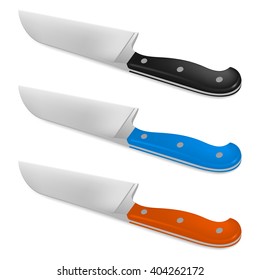 Santoku knife with handle in different color