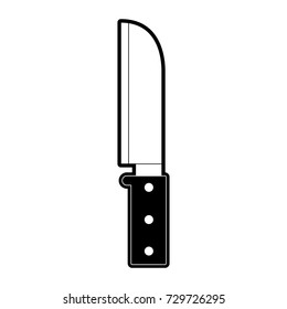 santoku knife utensil black silhouette vector illustration