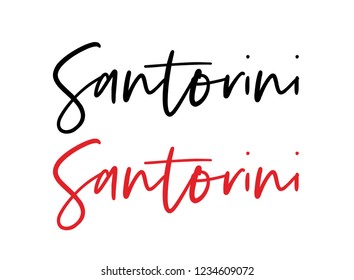 Santorini calligraphy vector quote