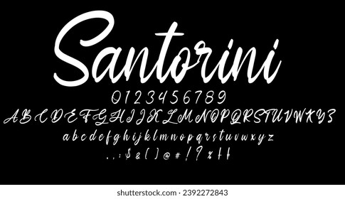 santorini font script vector lettering. typography. Motivational quote. Calligraphy postcard poster graphic design lettering element