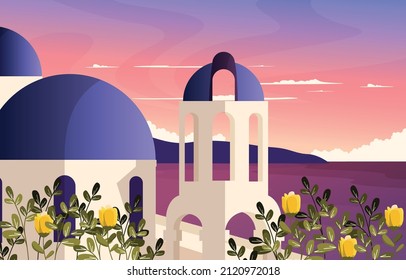 Santorini Greece Greek Summer Aegean Sea Vacation Travel Tourism View