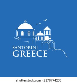 Santorini Grecia - ilustración vectorial aislada