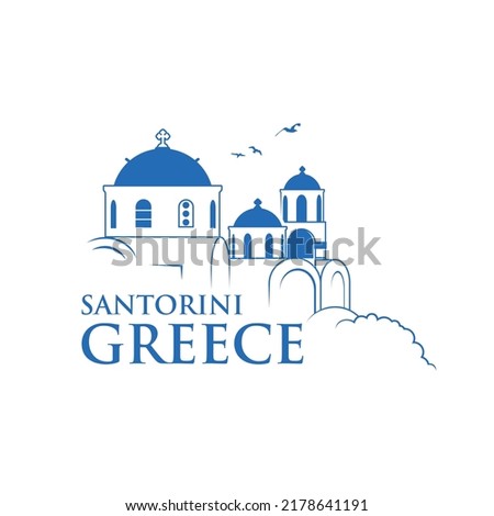 Santorini Greece - isolated vector illustration