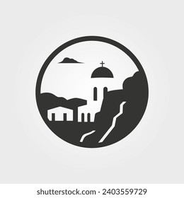 Santorini-Symbol - einfache Vektorgrafik