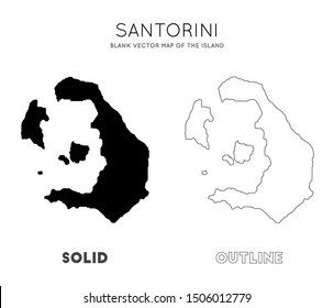 Santorini map. Blank vector map of the island. Borders of Santorini for your infographic. Vector illustration.