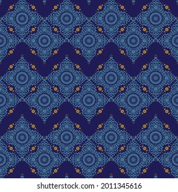 Santorini medallion diamond tiles vector seamless chevron pattern