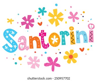 Santorini vector lettering decorative type