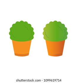 Santos Populares Manjerico basil plant in Flat Design and 3D Gradient Style