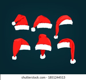 Sants Claus red hat vector clipart