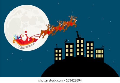 Sants with Deers illustartion vector