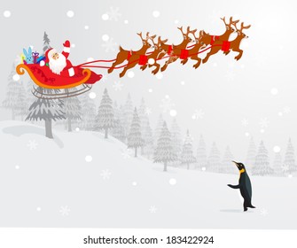 Sants with Deers illustartion vector