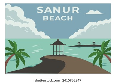 Sanur beach Bali Indonesia landscape