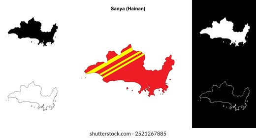 Conjunto de mapa de esquema en blanco de Sanya