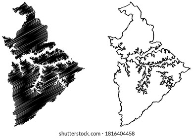 Sao Bernardo do Campo City (Federative Republic of Brazil, Sao Paulo State) map vector illustration, scribble sketch City of Sao Bernardo do Campo map