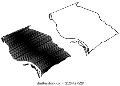 Sao Bras municipality (Alagoas state, Municipalities of Brazil, Federative Republic of Brazil) map vector illustration, scribble sketch Sao Bras map