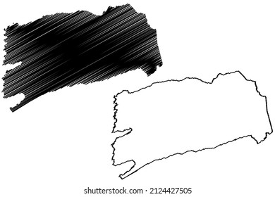 Sao Desiderio municipality (Bahia state, Municipalities of Brazil, Federative Republic of Brazil) map vector illustration, scribble sketch Sao Desiderio map