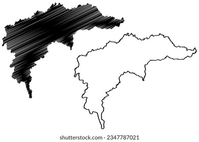 Gemeinde Sao Domingos do Norte (Staat Espírito Santo, Gemeinden Brasilien, Föderative Republik Brasilien) Karte, Vektorgrafik, Skizze São Domingos do Norte Karte