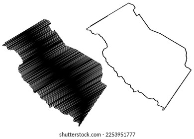 Sao Domingos municipality (Bahia state, Municipalities of Brazil, Federative Republic of Brazil) map vector illustration, scribble sketch Sao Domingos map