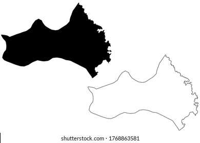 Sao Domingos municipality (Republic of Cabo Verde, concelhos, Cape Verde, Santiago island, archipelago) map vector illustration, scribble sketch Sao Domingos map