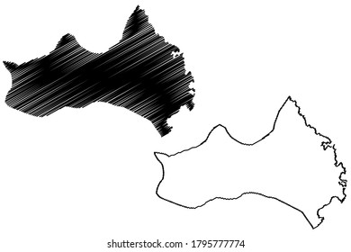 Sao Domingos municipality (Republic of Cabo Verde, concelhos, Cape Verde, Santiago island, archipelago) map vector illustration, scribble sketch Sao Domingos map