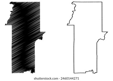 Sao Felipe dOeste municipality (State of Rondônia or Rondonia, RO, Municipalities of Brazil, Federative Republic of Brazil) map vector illustration, scribble sketch Sao Felipe d'Oeste map