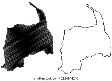 Sao Felix municipality (Bahia state, Municipalities of Brazil, Federative Republic of Brazil) map vector illustration, scribble sketch Sao Felix map