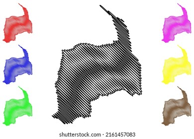 Sao Felix municipality (Bahia state, Municipalities of Brazil, Federative Republic of Brazil) map vector illustration, scribble sketch Sao Felix map