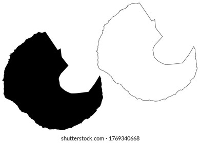 Sao Filipe municipality (Republic of Cabo Verde, concelhos, Cape Verde, Fogo island, archipelago) map vector illustration, scribble sketch Sao Filipe map