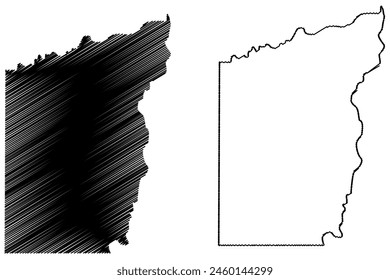 Sao Francisco do Guaporé municipality (State of Rondônia or Rondonia, RO, Municipalities of Brazil, Federative Republic of Brazil) map vector illustration, scribble sketch Sao Francisco do Guapore map