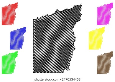 Sao Francisco do Guaporé municipality (State of Rondônia or Rondonia, RO, Municipalities of Brazil, Federative Republic of Brazil) map vector illustration, scribble sketch Sao Francisco do Guapore map