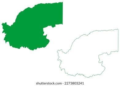 Sao Gabriel da Palha municipality (Espírito Santo state, Municipalities of Brazil, Federative Republic of Brazil) map vector illustration, scribble sketch Sao Gabriel da Palha map