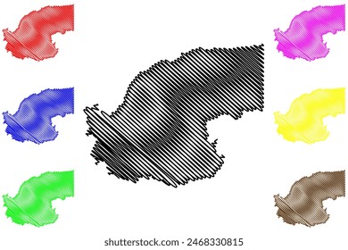 Sao Gabriel da Palha municipio (Estado de Espírito Santo, Municipios de Brasil, República Federativa de Brasil) mapa Ilustración vectorial, dibujo a mano alzada Sao Gabriel da Palha mapa