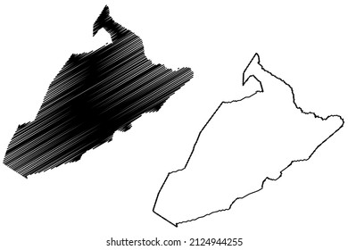 Sao Gabriel municipality (Bahia state, Municipalities of Brazil, Federative Republic of Brazil) map vector illustration, scribble sketch Sao Gabriel map