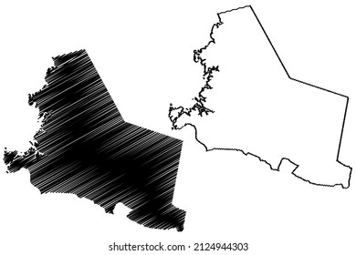 Sao Goncalo dos Campos municipality (Bahia state, Municipalities of Brazil, Federative Republic of Brazil) map vector illustration, scribble sketch Sao Goncalo dos Campos map