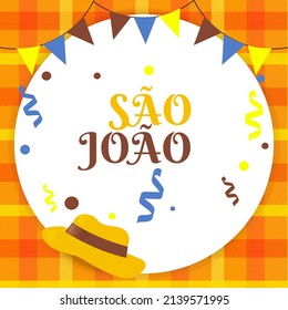 Sao joao brazil festa junina traditional festival party celebration background template design vector