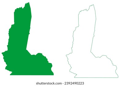 Mapa de ilustración del mapa del municipio Sao Joao da Baliza (Estado de Roraima, Municipios de Brasil, República Federativa de Brasil), esbozo del esbozo del mapa de Sao Joao da Baliza