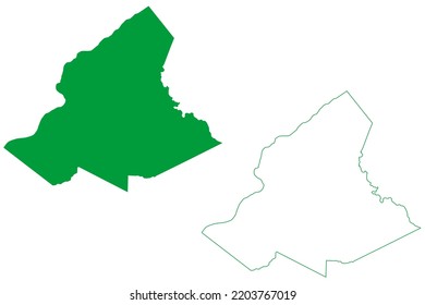 Sao Joao do Jaguaribe municipality (Ceará state, Municipalities of Brazil, Federative Republic of Brazil) map vector illustration, scribble sketch map