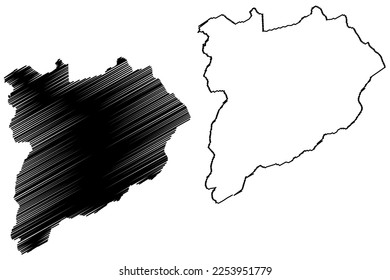 Sao Jose da Vitoria municipality (Bahia state, Municipalities of Brazil, Federative Republic of Brazil) map vector illustration, scribble sketch Sao José da Vitória map