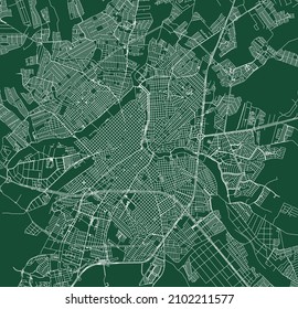 Sao Jose do Rio Preto city Brazil municipality vector map. Green street map, municipality area, white lines. Urban skyline panorama for tourism.