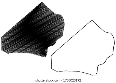 Sao Lazaro parish (Parishes of Macau, Macao Special Administrative Region of the Peoples Republic of China) map vector illustration, scribble sketch Sao Lazaro map