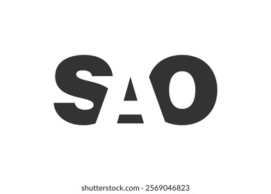 SAO logo design. Initial letter S A O bold font style for tech startups, consulting, corporate branding. Creative company name, headlines typography identity, trendy logotype. Vector illustration.