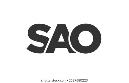 SAO logo design template with strong and modern bold text. Initial based vector logotype featuring simple and minimal typography. Trendy company identity ideal for businesses brand presence.