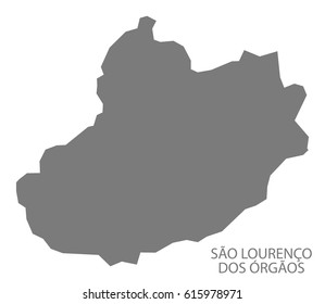 Sao Lourenco Dos Orgaos Cape Verde municipality map grey illustration silhouette