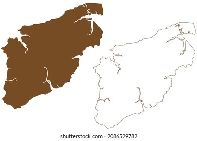 Sao Luis island (Federative Republic of Brazil, Sao Paulo, South and Latin America) map vector illustration, scribble sketch Upaon-acu or Maranhao Island map