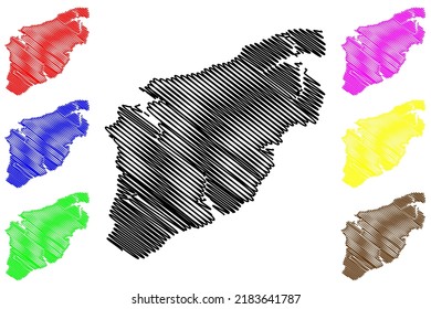 Sao Luis island (Federative Republic of Brazil, Sao Paulo, South and Latin America) map vector illustration, scribble sketch Upaon-acu or Maranhao Island map